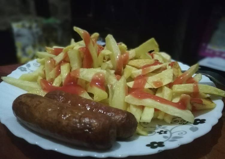 Fries and sausages