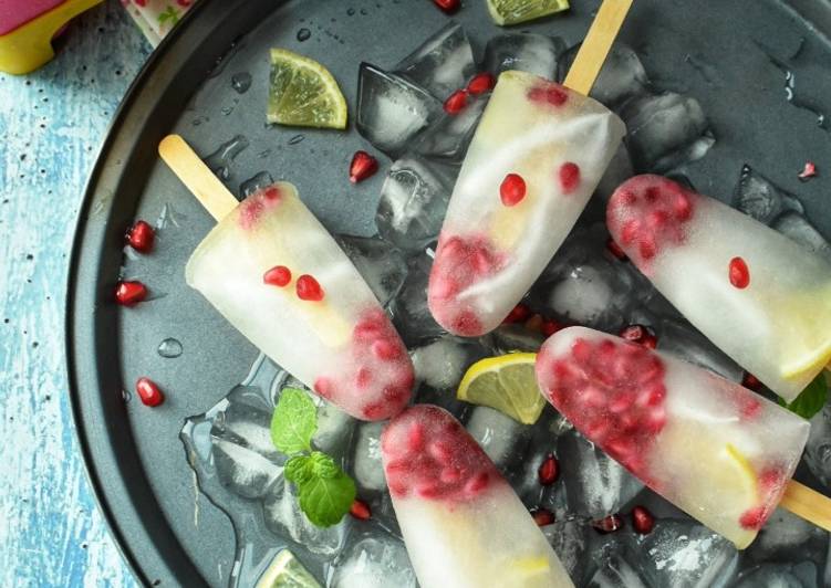 POPSICLES Coconut, Pomegranates,& Lemon