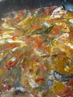 A picture of Sardines Saganaki 🐟🐟🐟.