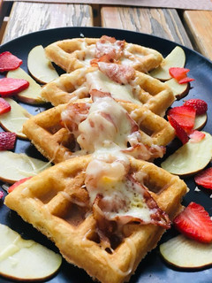 Una foto de Waffles caseros