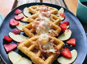 Una foto de Waffles caseros
