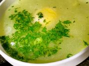 A picture of spring onion soup