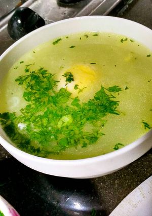 Una foto de Caldo de papa Santandereano