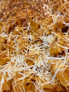 Una foto de Macarrones gratinados con chorizo