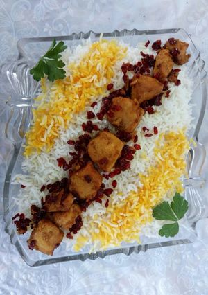 عکسی از دستور زرشک پلو با مرغ🍗😋