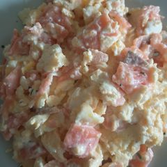 A picture of Smoked Salmon Scrambled Eggs.