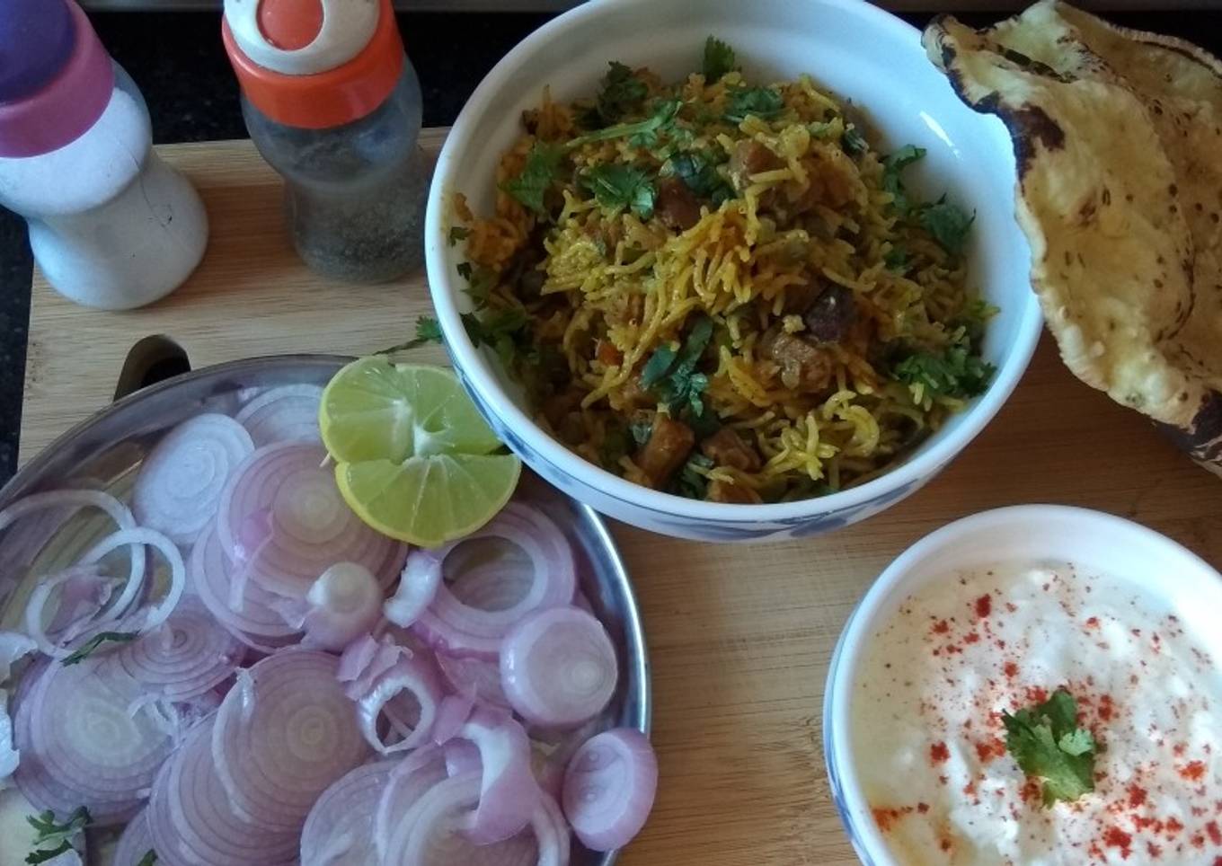 Spicy Soya Vadi Biryani In Cooker