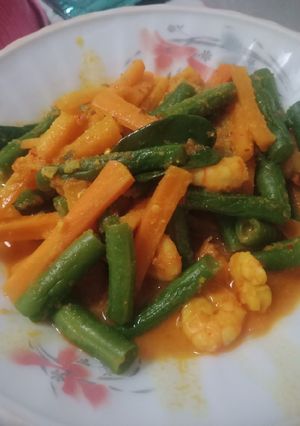Foto resep Sayur wortel buncis + udang bumbu kuning