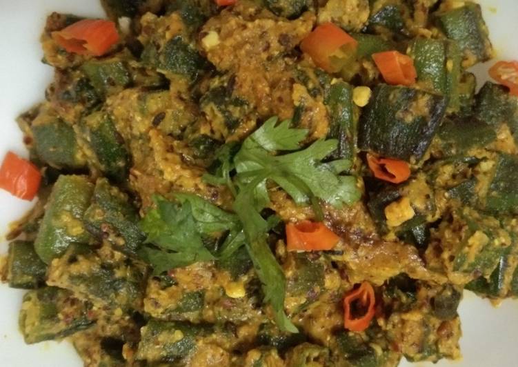 Bhindi Masala With Mustard Seed Paste