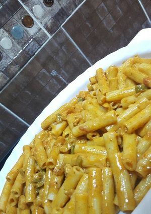 صورة لوصفة باستا الدجاج بالبينك صوص 🍝