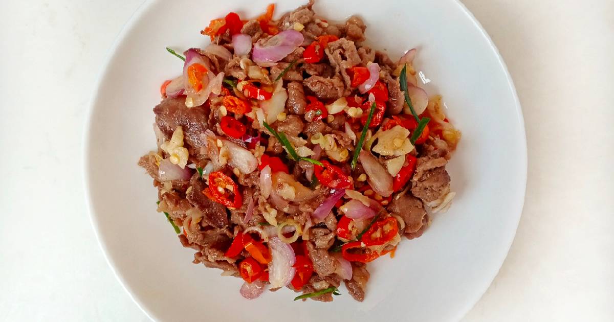 Resep Daging Slice Sambal Iris Favorit Bunda