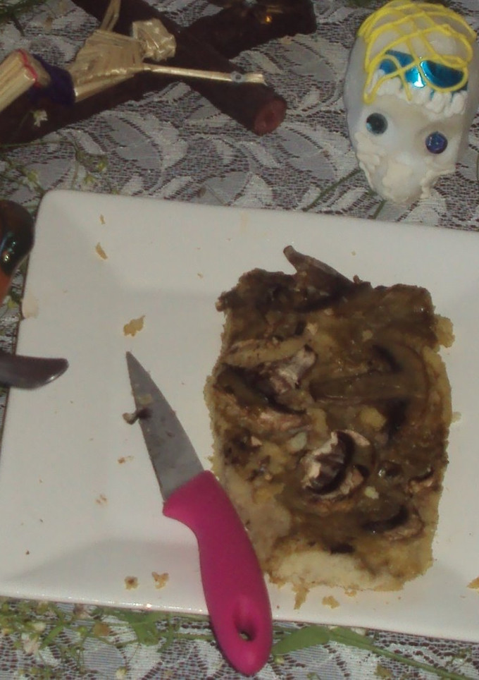 Una foto de Tamal de cazuela con hongos
