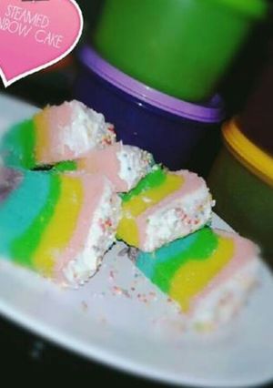 Foto resep Steamed rainbow cake