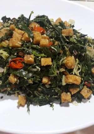 Foto resep Tumis Daun Singkong Teri Tempe