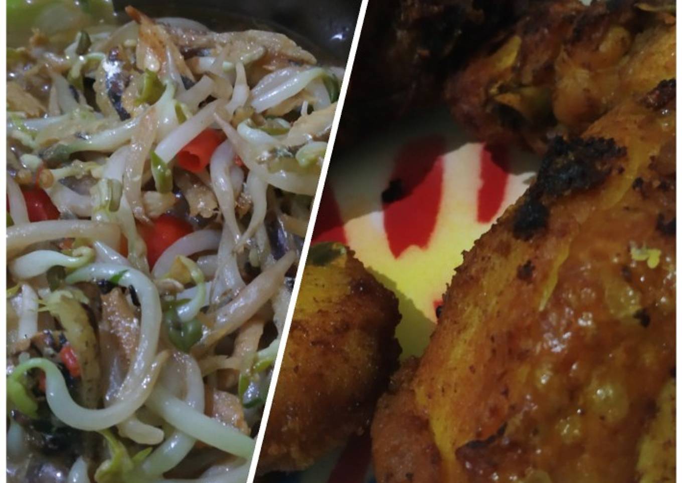 Tumis Toge + Ayam Goreng