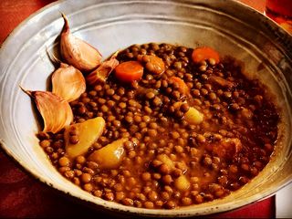 Lentejas estofadas en olla de cocción lenta Crockpot