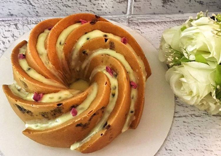 Step-by-Step Guide to Prepare Super Quick Homemade Blueberry Lemon Bundt Cake with Passionfruit Icing