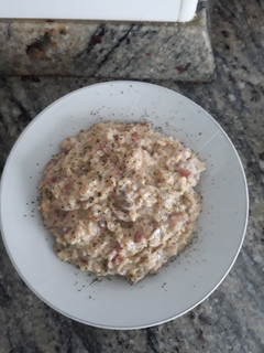 Una foto de Risotto de champiñones y bacon