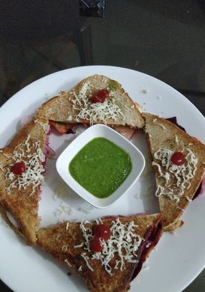 A picture of Healthy Veg Tava toast Sandwich.