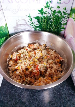 A picture of Niçoise Rice Salad 🍚 with Tuna 😋.