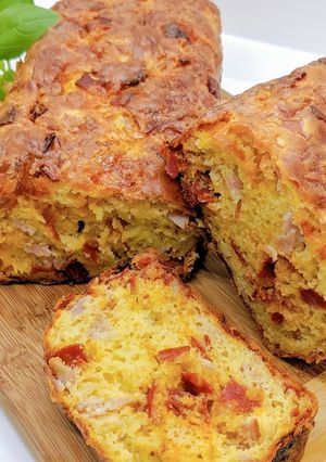 Une photo de Cake chorizo bacon