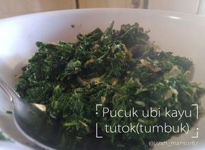 Gambar Pucuk ubi kayu tutok (tumbuk)