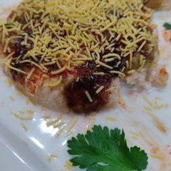 Semolina chatpata dahi bhalla A picture of Semolina chatpata dahi bhalla.
