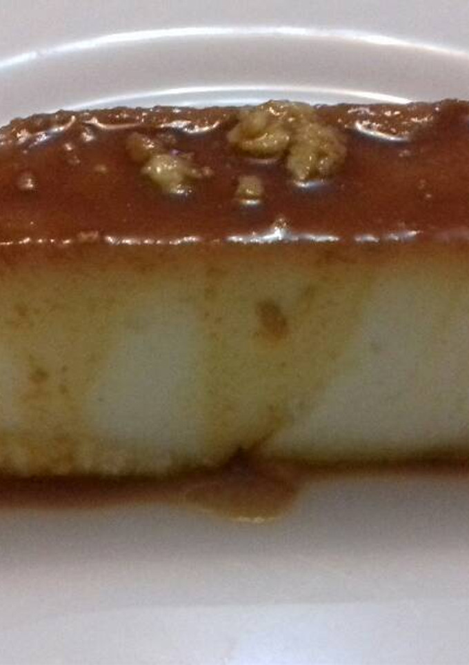 Una foto de Flan de queso