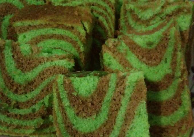 Cake Putih Telur Pandan Zebra Super Soft and Moist