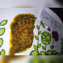 A picture of Spicy qeema Shimla mirch.