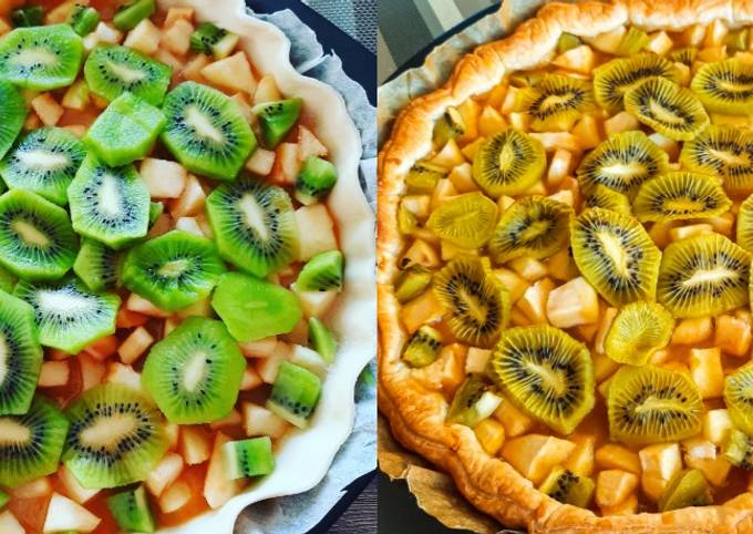 Ma Tarte Aux Pommes Kiwis De Les Ptits Plats De Charlotte Cookpad