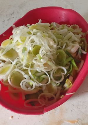 Una foto de Relleno para tarta de puerro