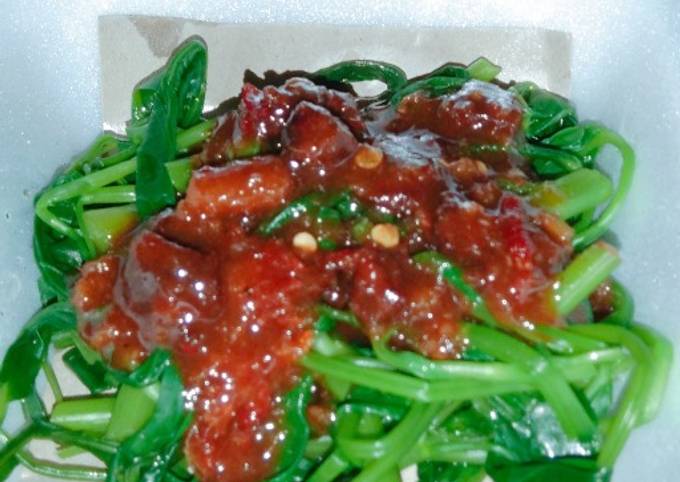 Rujak kangkung sambel asem