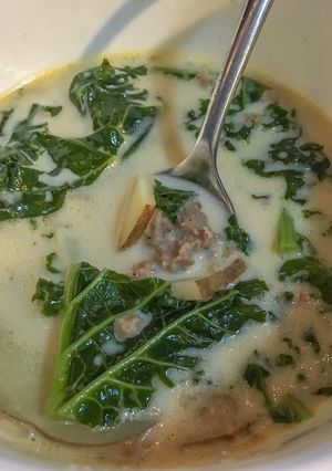 A picture of Hot Sausage & Potato Soup.