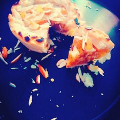 A picture of Moong dal halwa pie in the kadai.