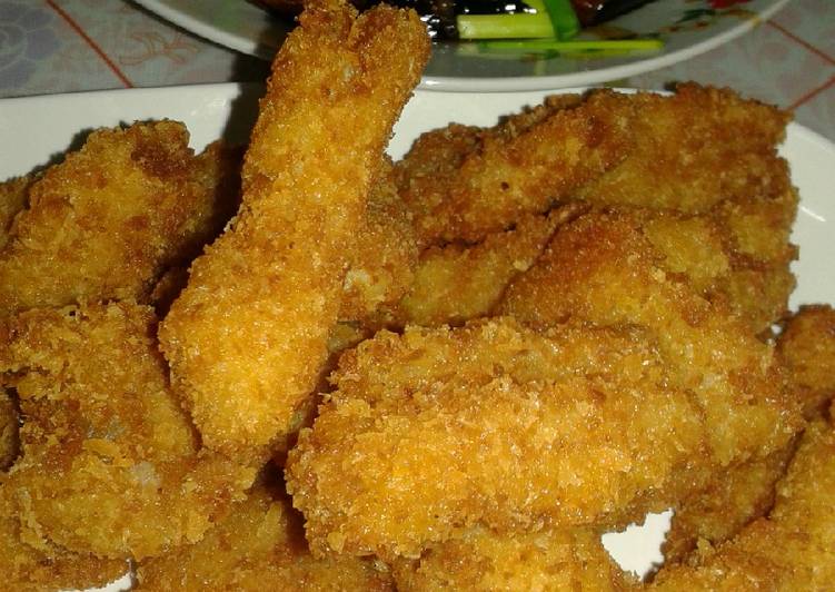 Cara membuat Nugget ikan + homemade bread crumbs step by step yang lezat dan Mudah Dibuat