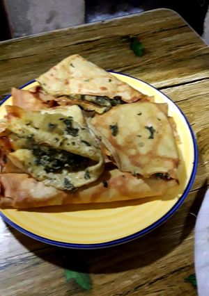 Une photo de Crêpes aux épinards et fromages