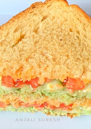 A picture of Green chutney and Mayo sandwiches.