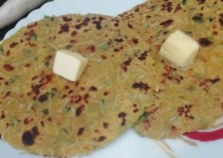 Simple Way to Make Award-winning Mooli Paratha without stuffing