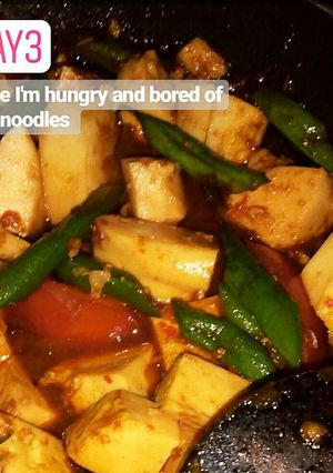 Foto resep Tumis Pedas Buncis Putih Telur Rebus