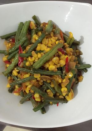 Foto resep Oseng kacang panjang + jagung manis
