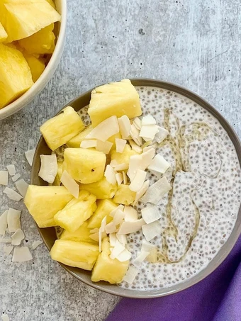 Recipe Coconut chia pudding with Pineapple the Delicious Makes you drool