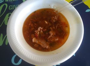 Una foto de Sopa de Bolo (sopa de chorizo salvadoreña)