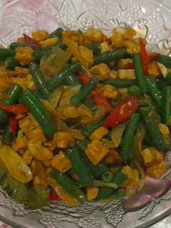 Foto resep Tumis kacang panjang & tempe