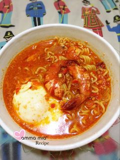 Foto resep Mie kuah udang pedas (indomie)