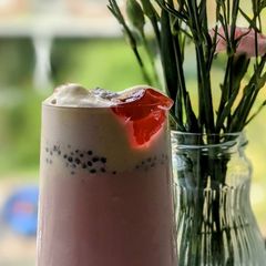 A picture of Rose milk jelly Milkshake.