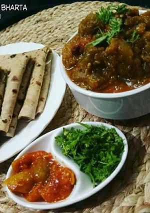 A picture of Baigan Ka Bharta/smoked Eggplant Mash.