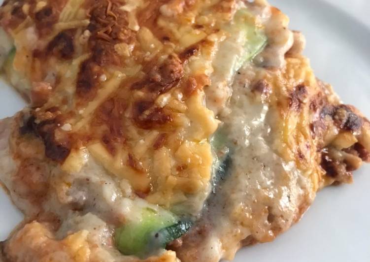 Lasaña sin pasta. Con calabacín