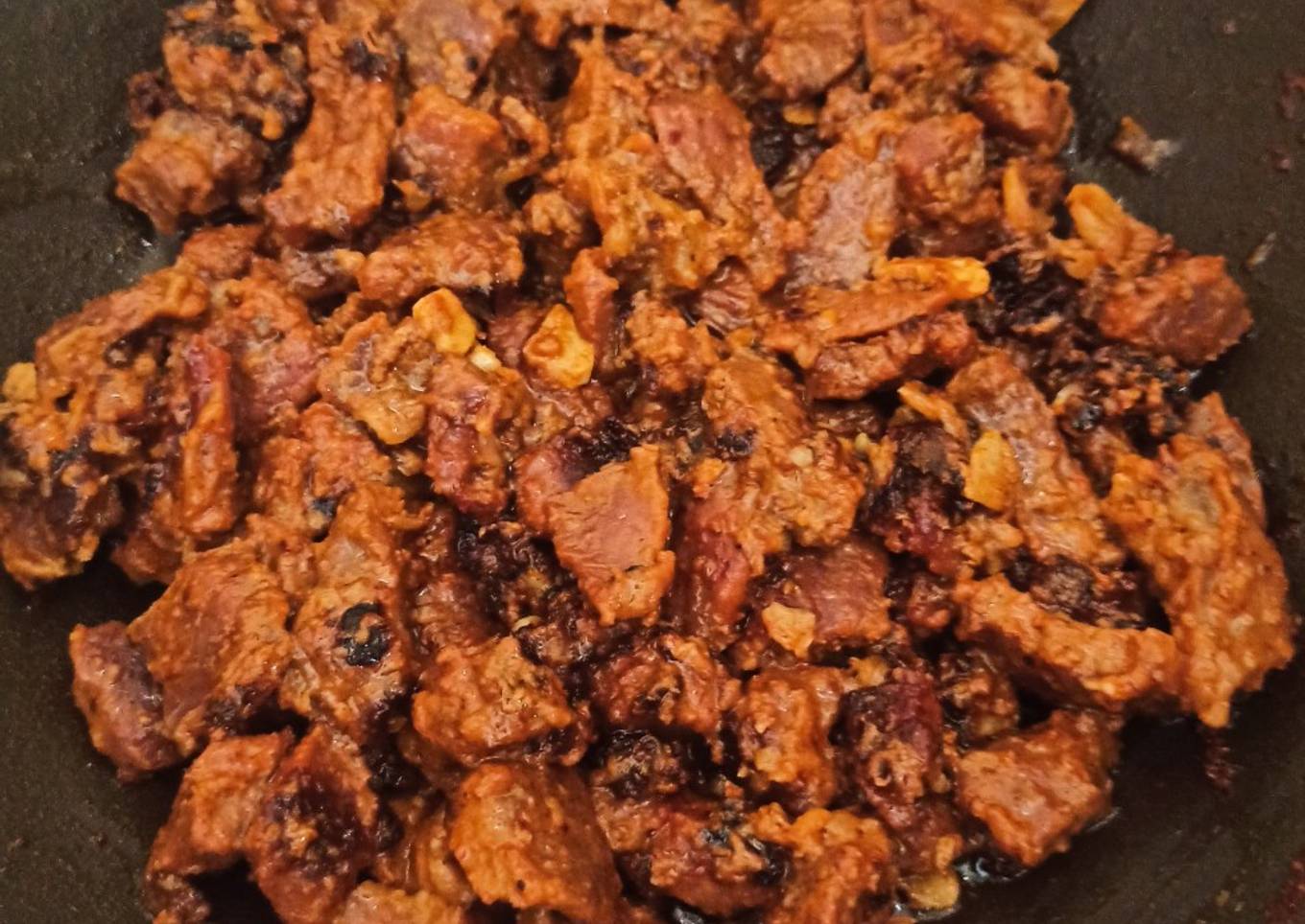 Rendang daging sapi dgn bumbu instan