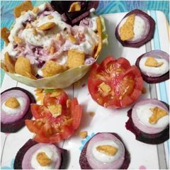 A picture of Beetroot curd salad.